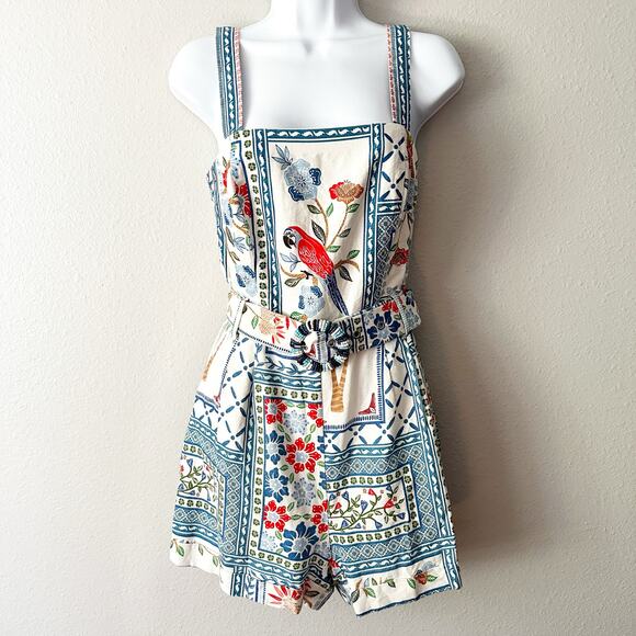 House of Harlow 1960 Parrot Tropical  Multicolor Romper Women’s Size Small - Picture 3 of 15